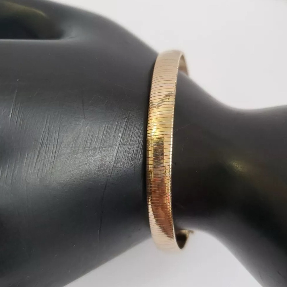 Heavy 14K Gold Tricolor Gold OMEGA Bracelet